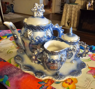 Blue Snowflake Tea Set