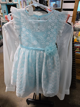 Frilly Lt Aqua White Overlay puffy (slip)