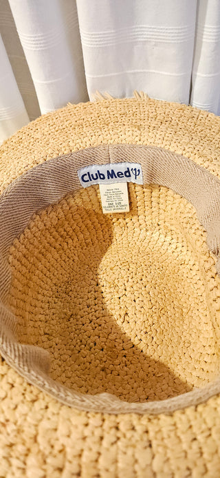 Club Med Straw Hat with Shell Trim