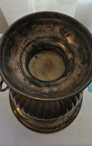Vintage Metal Urn Vase with Handles