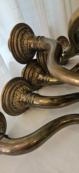 Brass adjustable candelabra 5 arm vintage