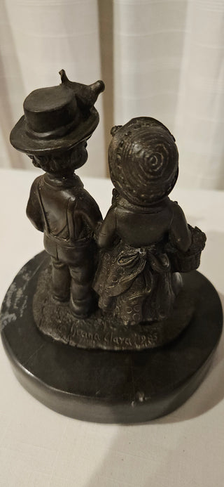 Vintage 1995 Anniversary Figurine Stone Base Couple Dog