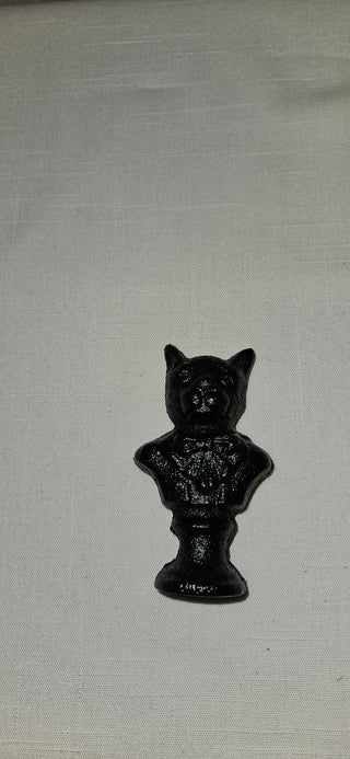 Cast Iron Cat Bust Figurine 3 Inch
