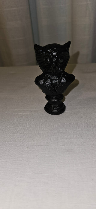 Cast Iron Owl Bust Figurine 3 Inch