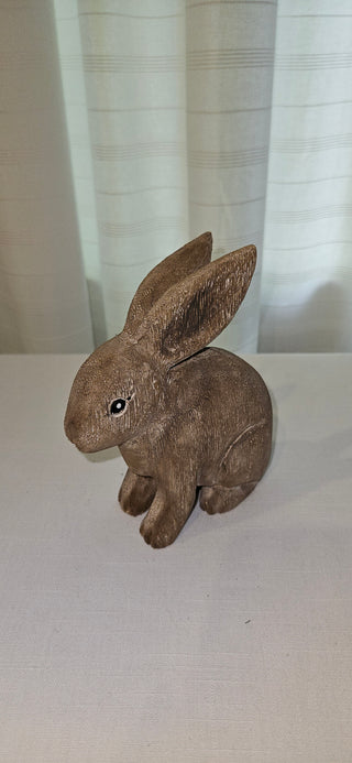 Vintage Style Wooden Rabbit Figurine 5.5" tall