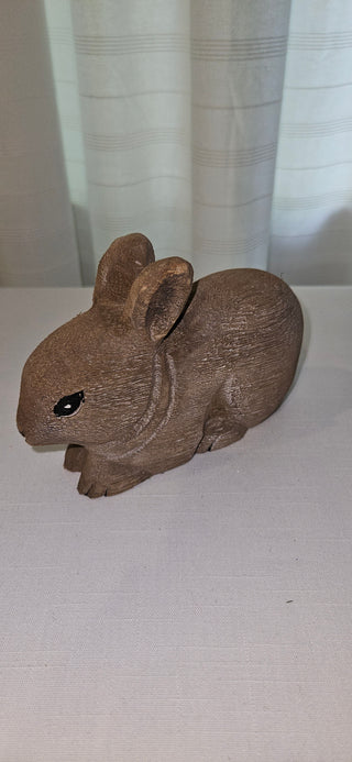 Vintage Style Wooden Rabbit Figurine 5.5" Wide