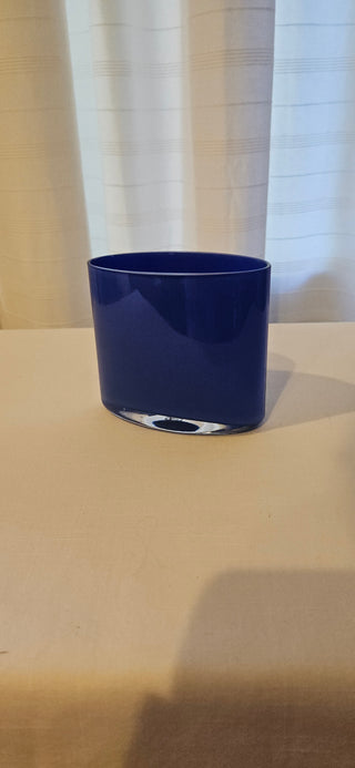 Cobalt Blue Glass Oval Vase