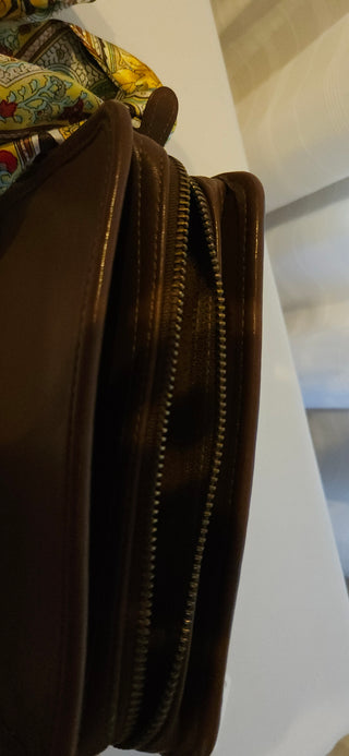 Vintage Coach Legacy East West Compartment Bag 9167 Brown Leather