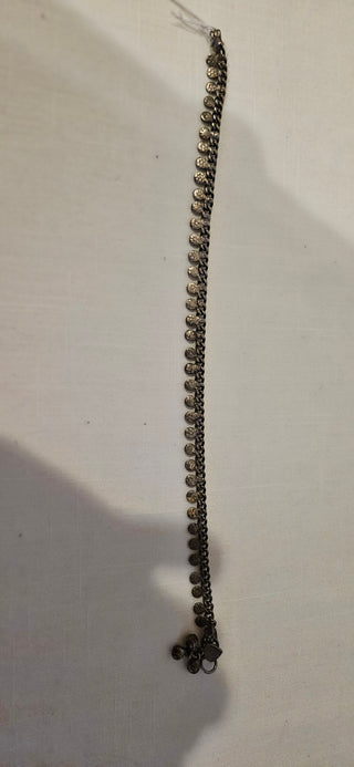 Vintage Coin Chain Anklet with Bell Charms