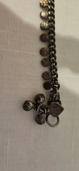 Vintage Coin Chain Anklet with Bell Charms
