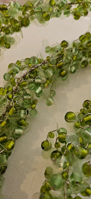 Green Glass Bead Garland Strand 6.25 ft