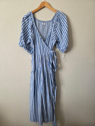 Old Navy striped wrap dress 07N