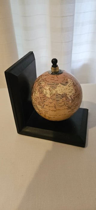 Vintage Globe Bookend Wood Base