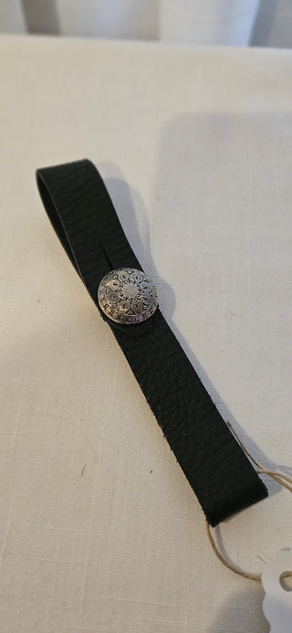 Vintage leather stein/mug holder belt strap