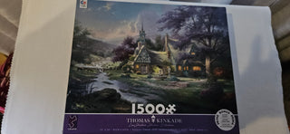 Thomas Kinkade 1500 Piece Jigsaw Puzzle Cottage Scene Ceaco