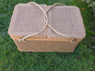 Vintage Redmon Wicker Picnic Basket RSV