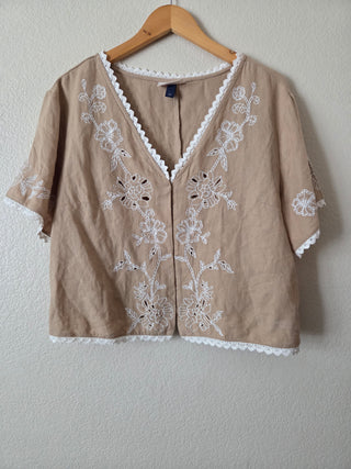 Universal Thread tan embroidered top