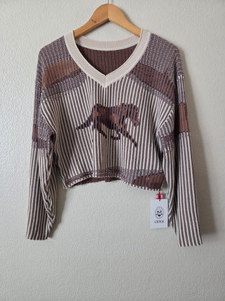 Cider brown horse sweater - NWT