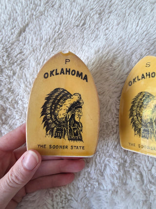 Vintage Oklamhoma Salt and Pepper Shakers RSV
