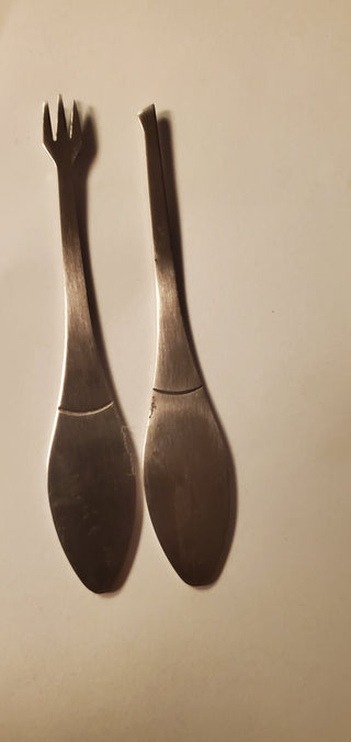 2 PIECE VINTAGE DANISH STAINLESS STEEL CHARCUTERIE UTENSILS