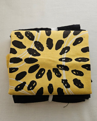 World Market Yellow Mod Tea Towel with Black Washcloth Set
