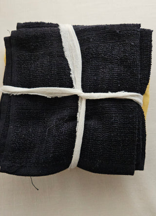 World Market Yellow Mod Tea Towel with Black Washcloth Set