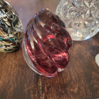 '93 OBG Signed Glass Paperweight Red