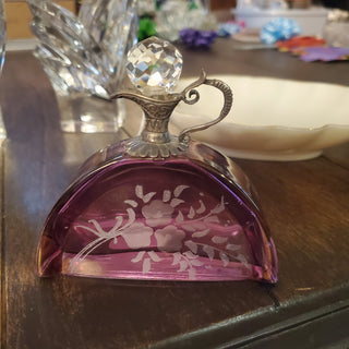 Cristallo E. Argento Etched Blass Perfume Bottle