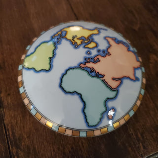 Tiffany & Co World Map Globe Porcelain Trinket Box