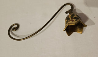 Vintage Brass Candle Snuffer with Holly Ceramic Bell