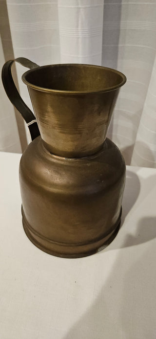 Vintage Brass Water Jug Rustic Farmhouse Pitcher