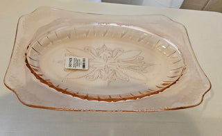 VTG "ADAM" Depression Glass Pink Oval Serving Platter