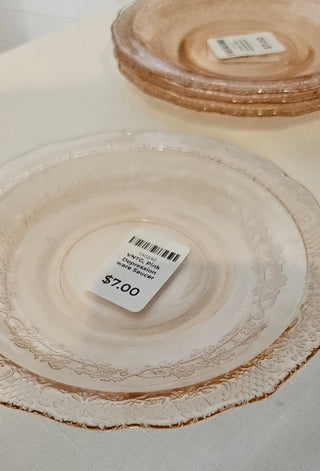 VNTG, Pink Depression ware Saucer