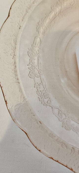 VNTG, Pink Depression ware Saucer