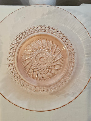 Vintage Pink Depression Glass Serving Bowl
