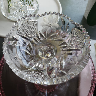 American Brilliant Period Cut Glass Compote 1876-1917