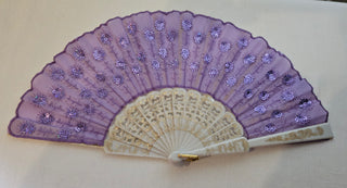 Vintage Lavender Sequin Hand Fan