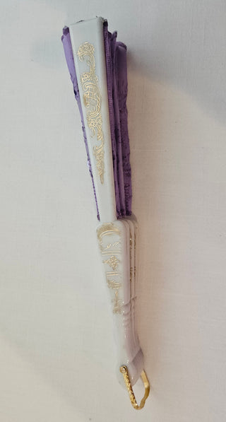 Vintage Lavender Sequin Hand Fan