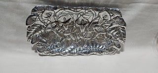 Aluminum Platter Tray Serving Dish Calla Lily Flowers 1993