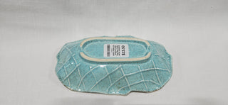 VNTG 1950s CA Original #163 Teal Sea Green MCM Handled Tray Fishnet