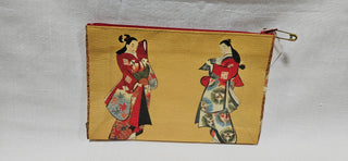 Vintage Asian Print Pouch Zippered
