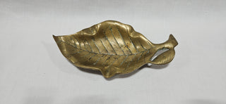 Vintage Brass Leaf Trinket Dish
