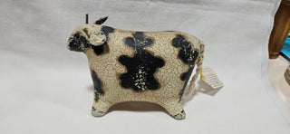 Folk Art Fabric Cow
Hand-Painted Crackle Finish