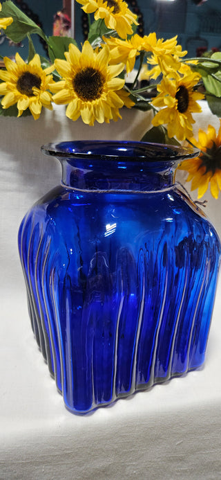 Cobalt Blue Glass Vase – Mexico 8.5"