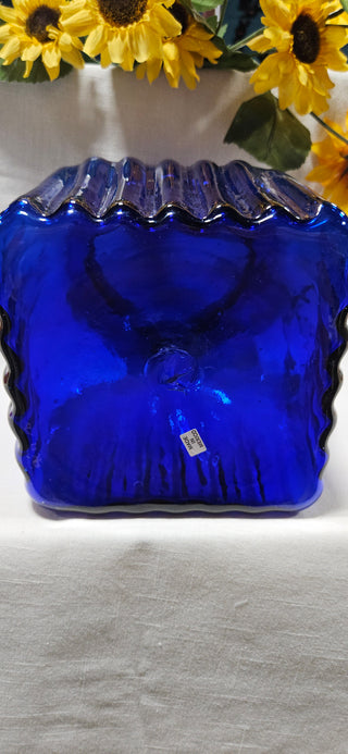 Cobalt Blue Glass Vase – Mexico 8.5"