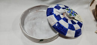 Pancake or Tortilla Keeper
Hand-painted studio pottery
Lidded
Signed
Vintage