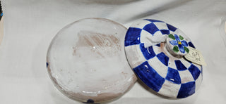 Pancake or Tortilla Keeper
Hand-painted studio pottery
Lidded
Signed
Vintage