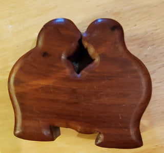 Handcrafted wood love birds puzzle