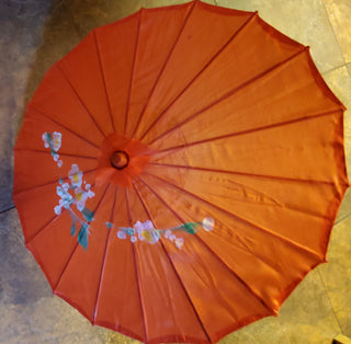 Red hand painted umbrella