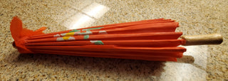 Red hand painted umbrella